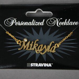 MIKAYLA Goldtone Rhinestone Accent 14.5" w 4.5" Multi Ring Ext Necklace